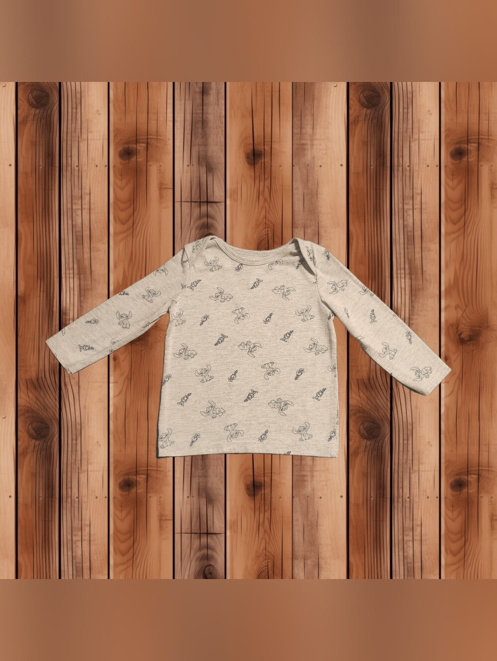 🔥5/$25🔥Disney Baby Stitch Long Sleeve Shirt Grey 24M Lilo & Stitch 🌟